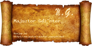 Majsztor Günter névjegykártya
